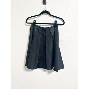 Prada Women Black Box Pleat Mini Skirt Side Zip High Waist Made In Italy Size 38